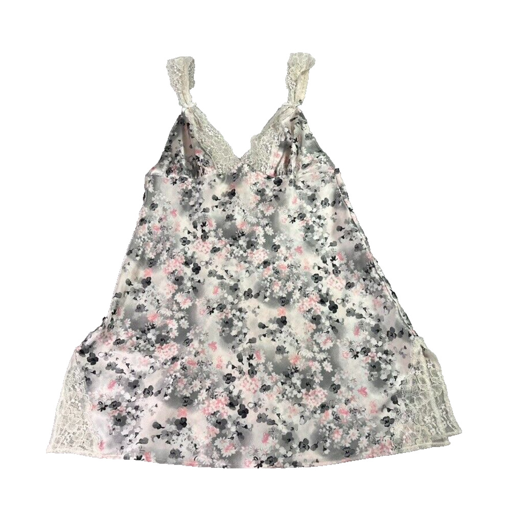 Victorias Secret Slip Dress Women's Size XS Lace Trim Floral Sexy Lingerie Y2K